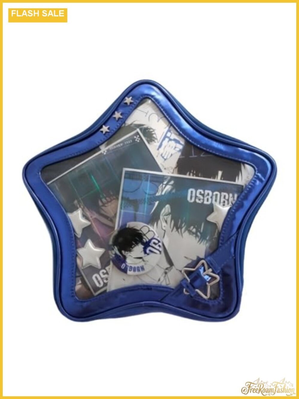 Star Shaped Single Shoulder Crossbody Bag Ita Bag with Insert Pins Display PU